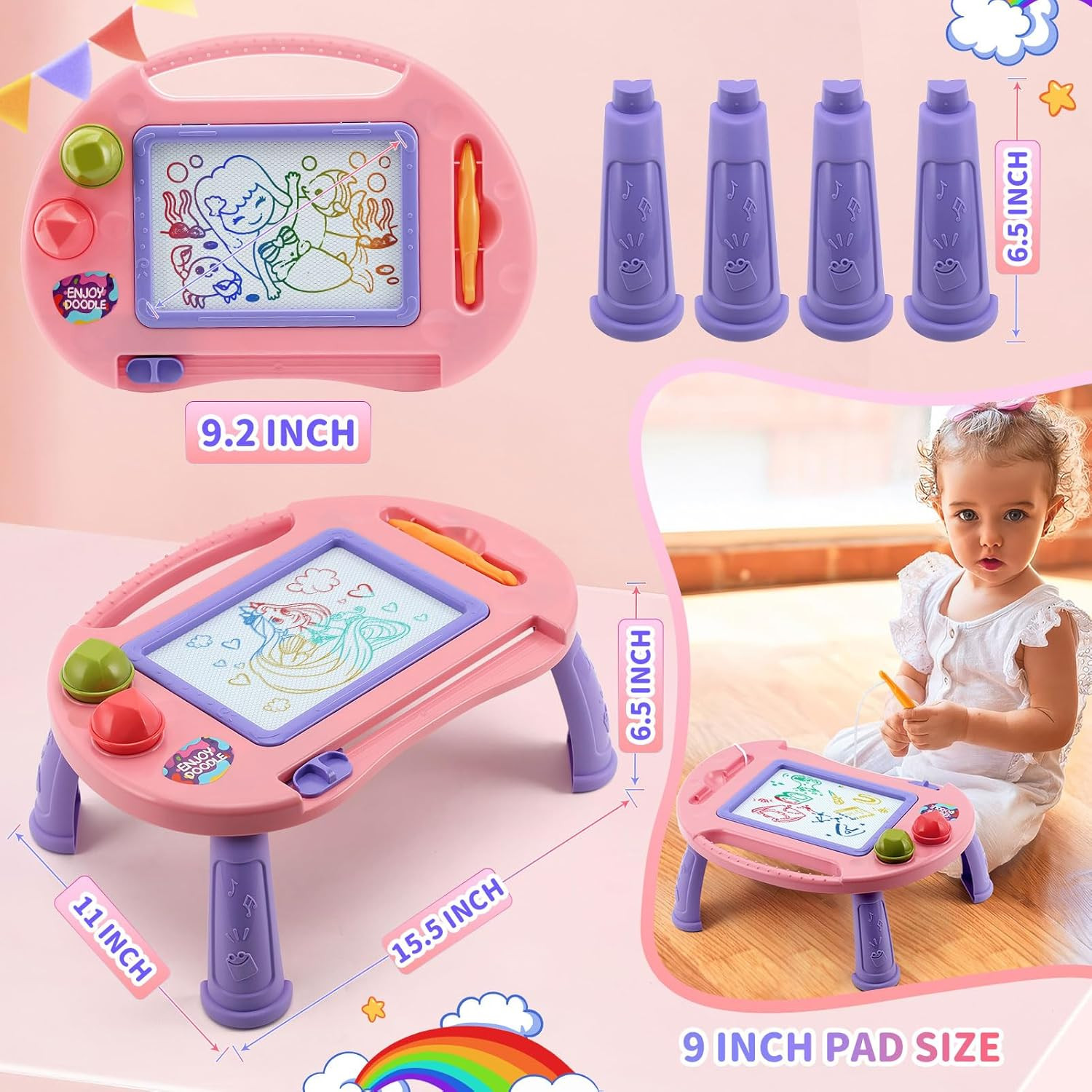 Toddler Toys,Toys for 1-2 Year Old Girls,Magnetic Drawing Doodle Board for Kids