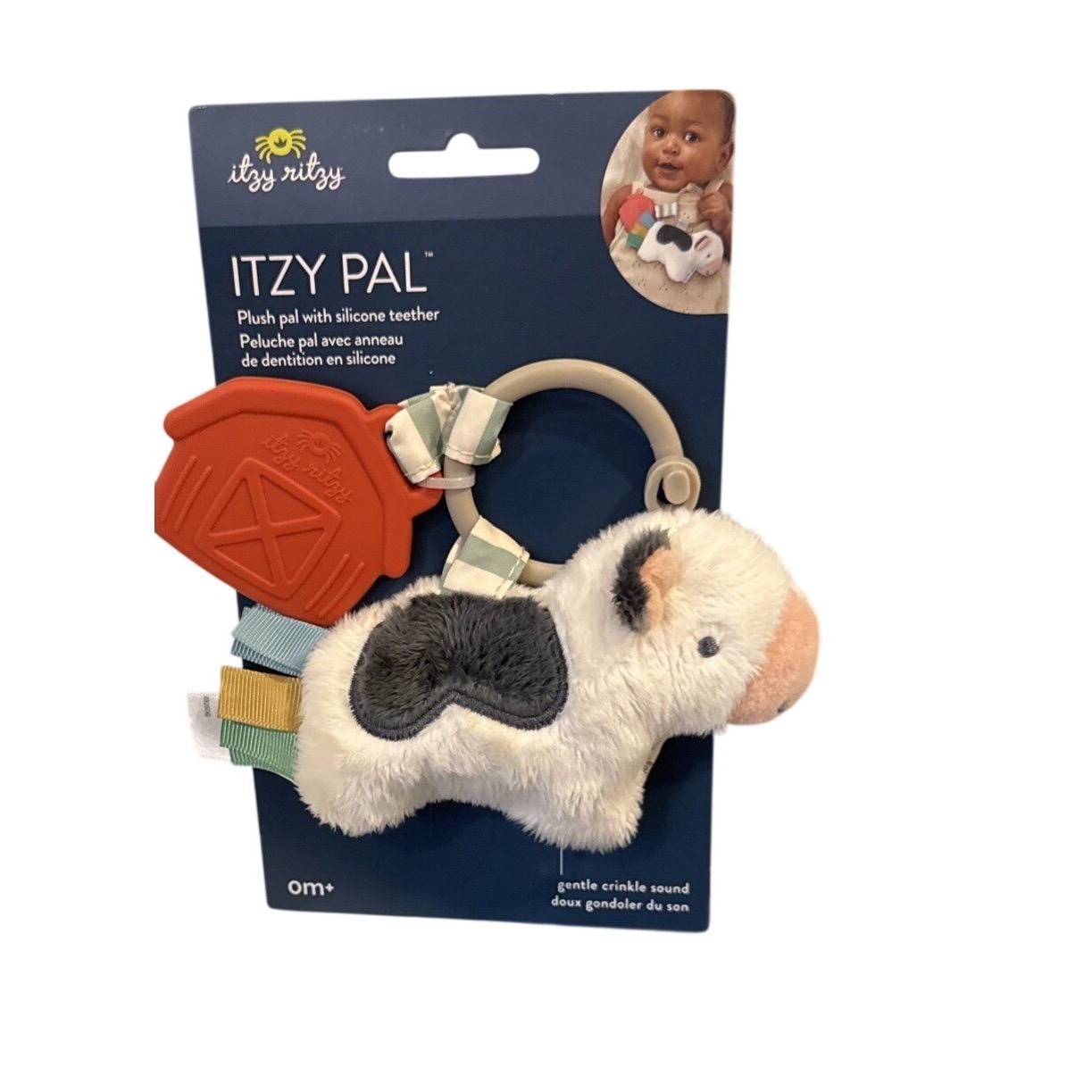 New Itzy Baby Cow Lovey Pacifier Pal Farm Themed Infant Necessity Shower Gift