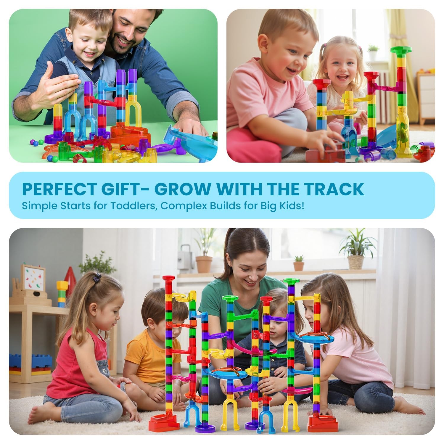 Maxtronic Glowing Marble Run 150 Pcs Marble Race Building Blocks Construction