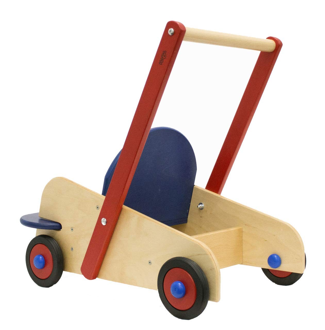 HABA Walker Wagon – Wooden Baby Push Walker, Sit to Stand Walker for Baby Lea…