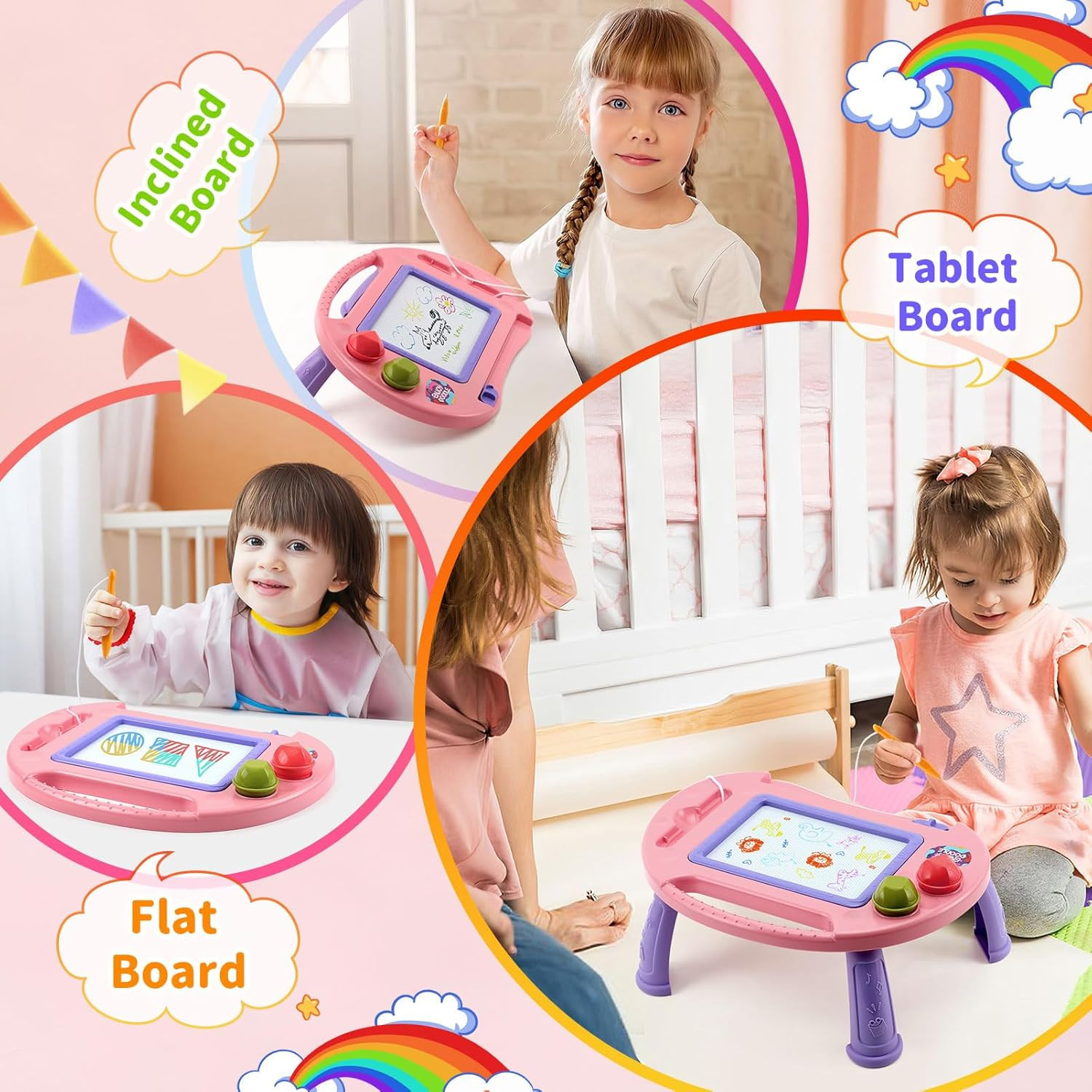 Toddler Toys,Toys for 1-2 Year Old Girls,Magnetic Drawing Doodle Board for Kids
