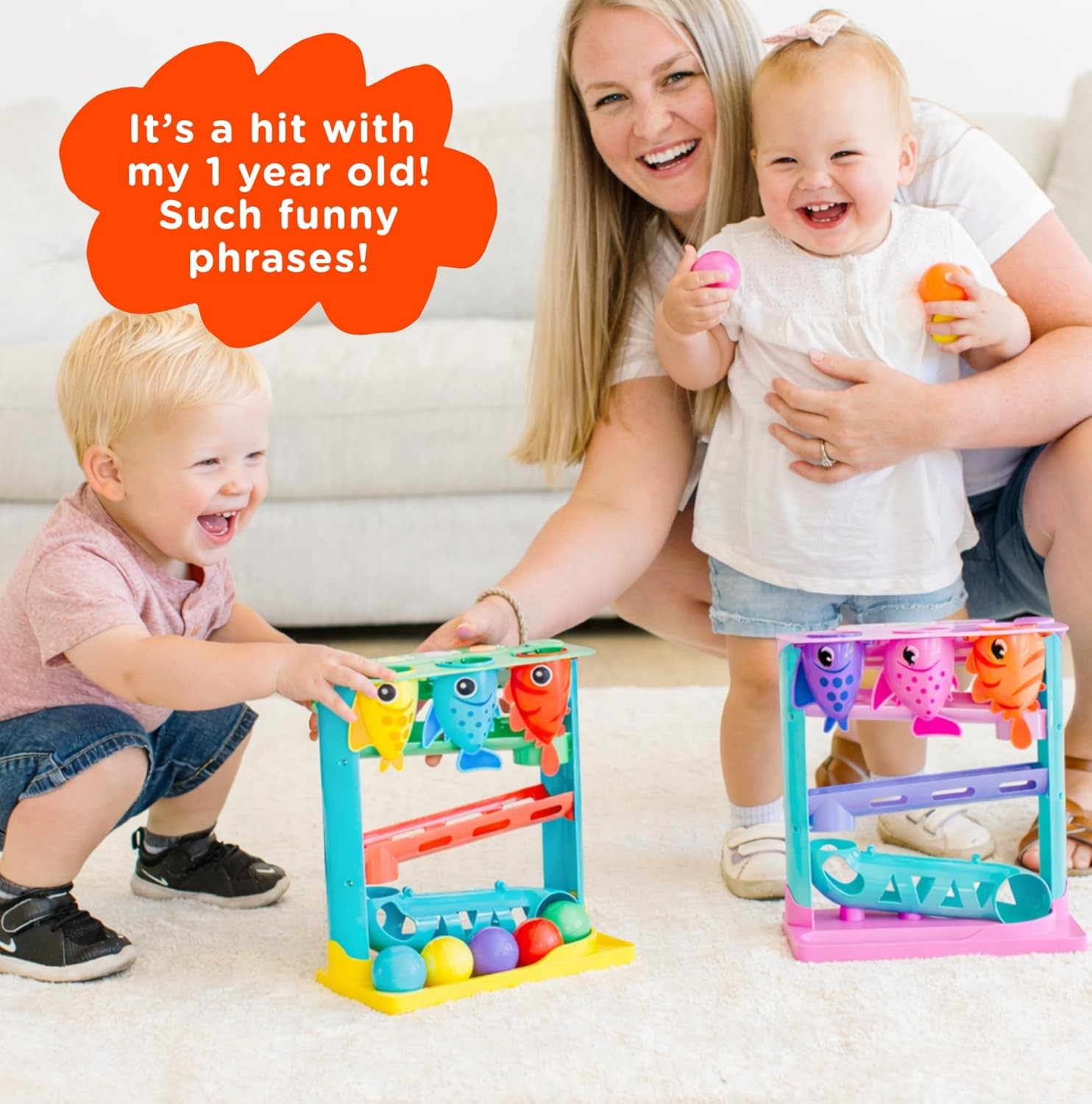Feed the Fish Musical Toy for Baby Toddler Ball Drop Game