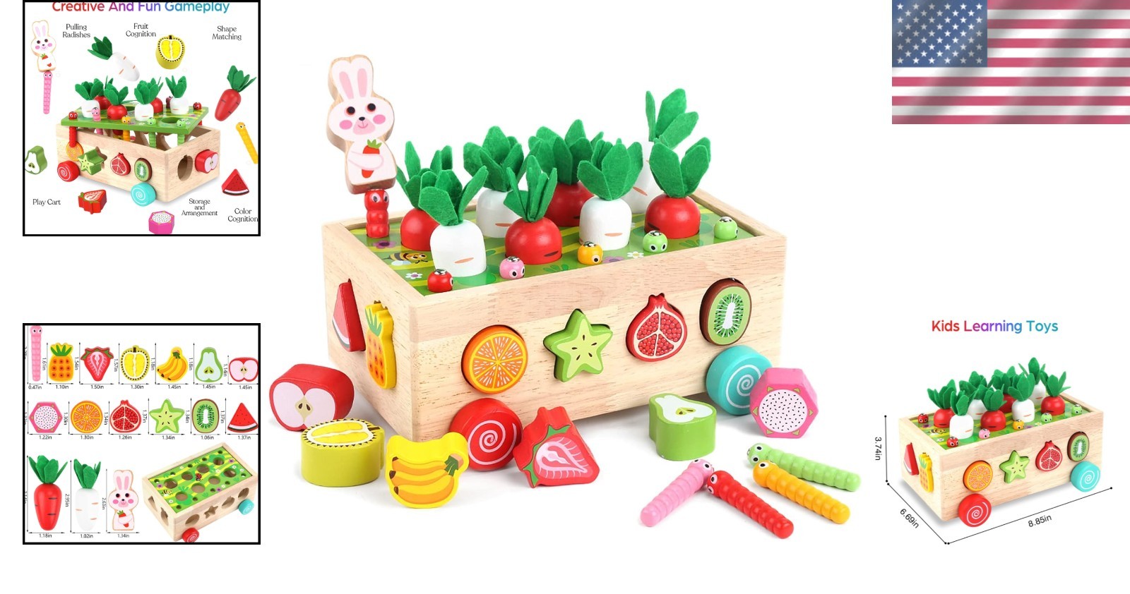 Montessori Wooden Shape Sorting Toy for 1-3 Olds