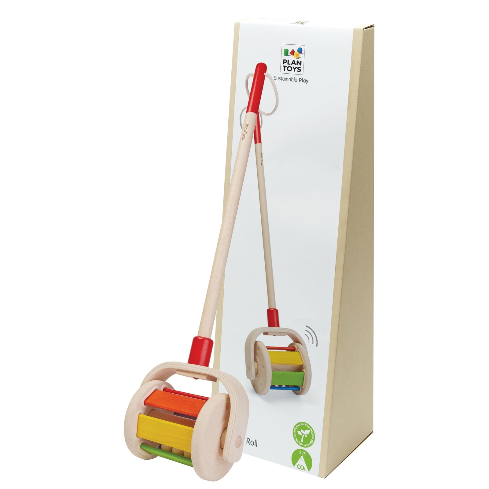 PlanToys® Wooden Walk N Roll Push Toy | Montessori Walking Toy for Gross Moto…