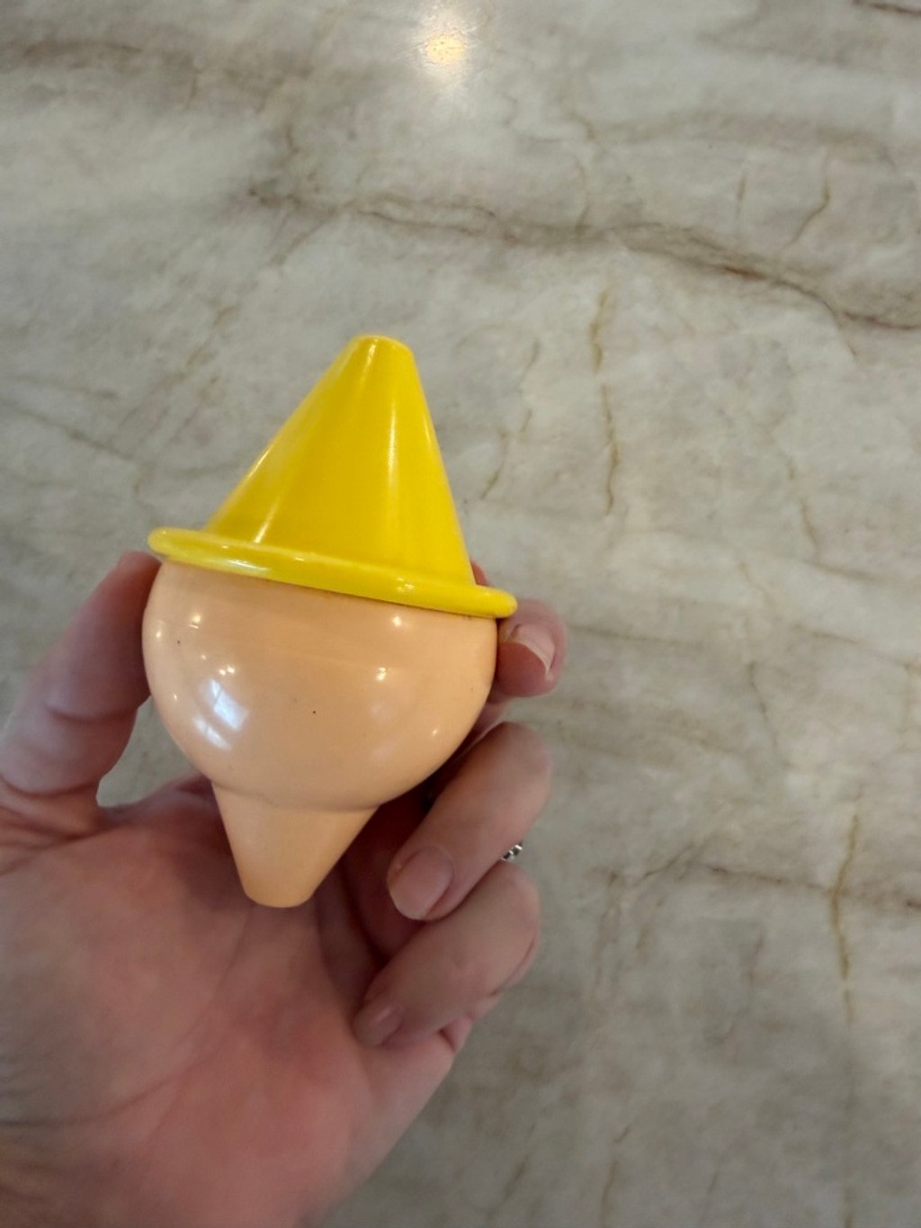 Vintage Baby Little Tikes clown spinning top Yellow & Beige Toy One Size
