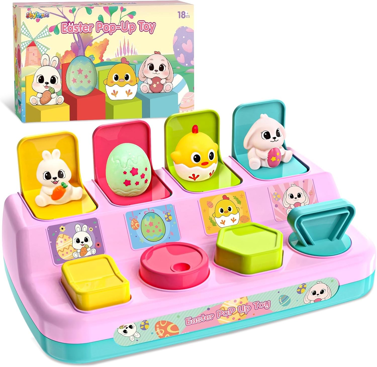 Easter Pop Up Toys for Toddlers, Toddler Toys for Easter Bakset Stuffers, Early