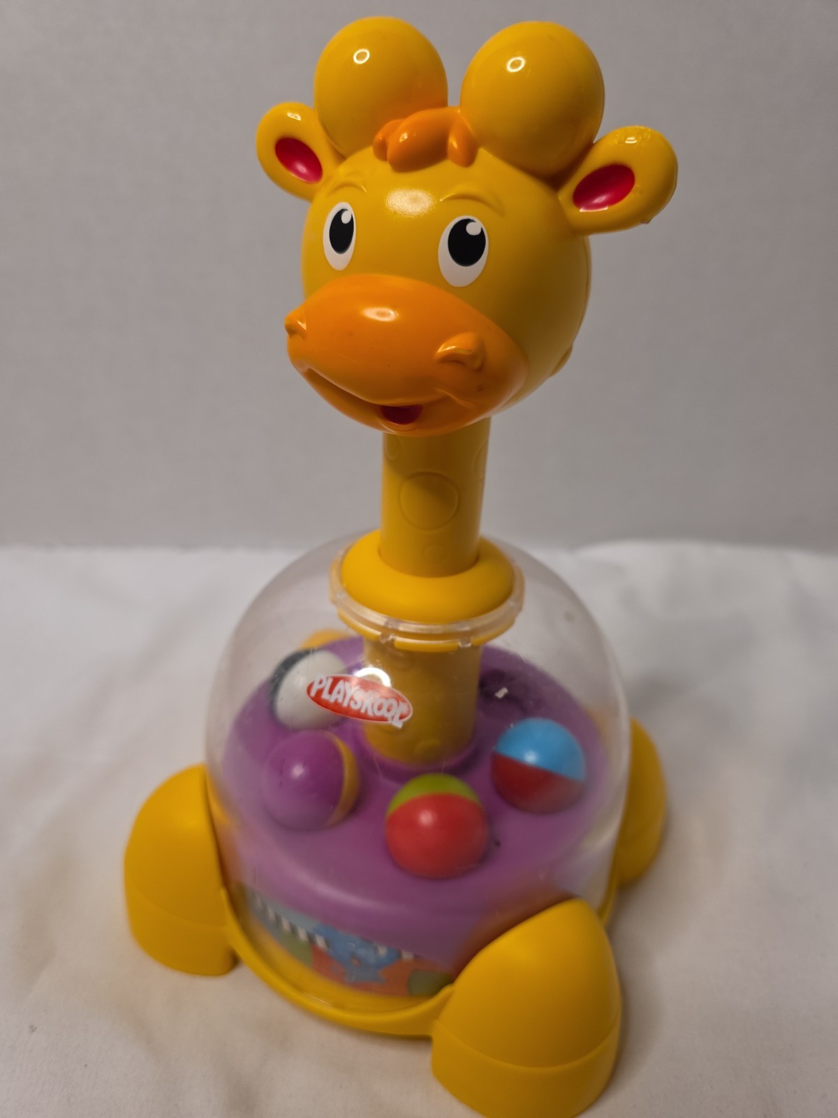 *RARE* PLAYSKOOL Spinning Spinner Ball Pop Giraffe Baby Toddler Toy 2011 Hasbro