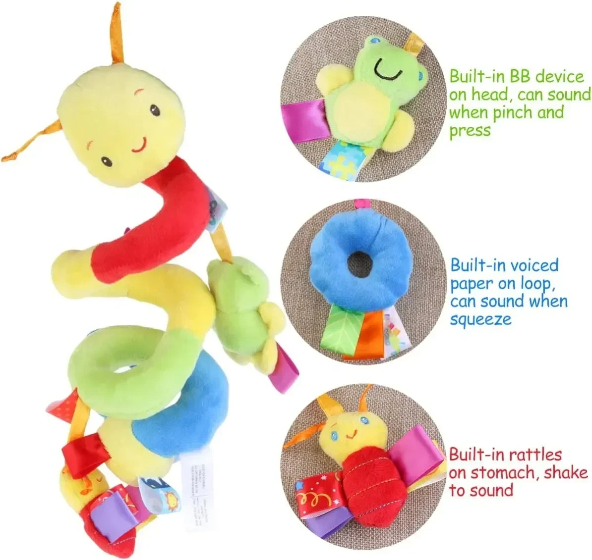 Baby Crib Hanging Rattles Toys Car Seat Toy Soft Mobiles Stroller Crib Cot Spira