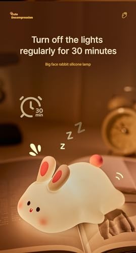 Night Light, LED Squishy Novelty Animal Night Lamp, Food Grade Silicone Rabbit