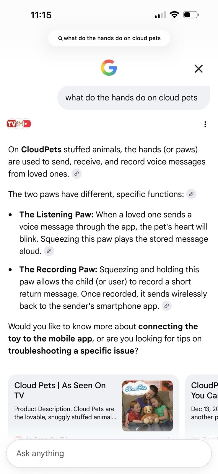 CloudPets Bluetooth Recording Messaging 12″ Beige Interactive Dog Plush Toy