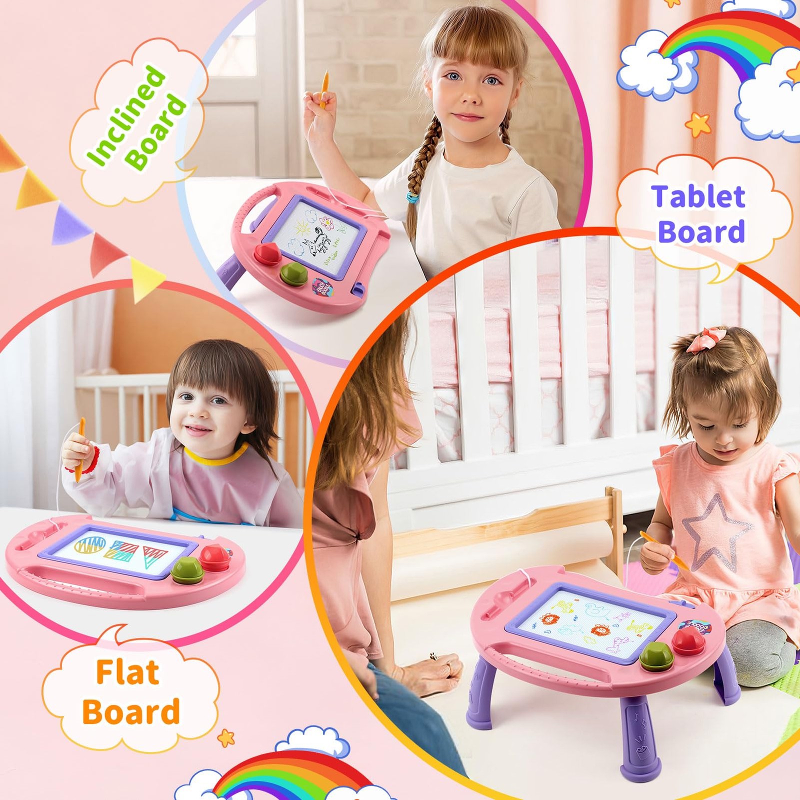 Erasable Doodle Board for Toddlers 2-3 Years, Educational Fine Motor Skills Toy