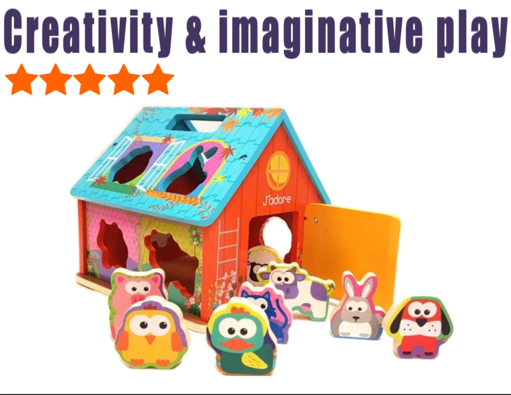 J’adore Shape Sorter Farm Wooden toy Montessori Educational Preschool Kids