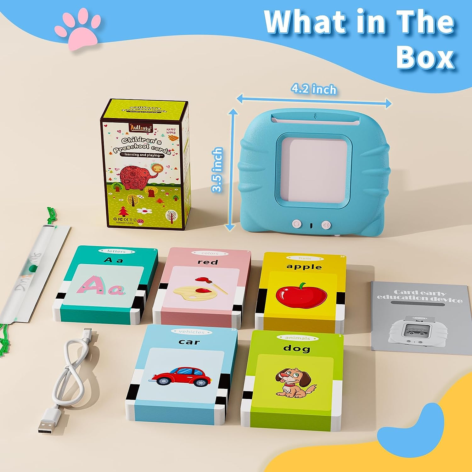 Toddler Toys Talking Flash Cards for 1 2 3 4 5 6 Year Old Boys and Girls, Autism