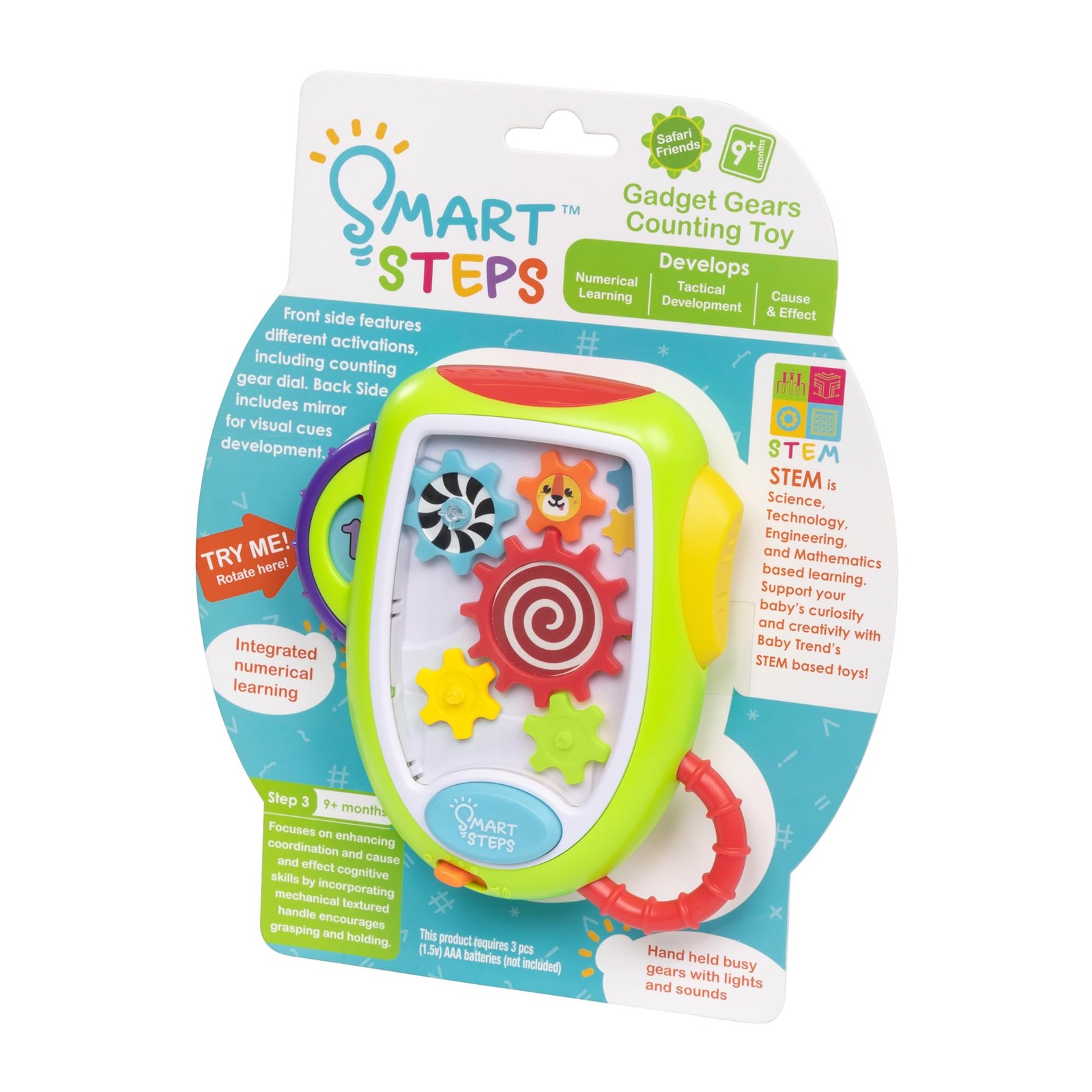 Smart Steps Gadget Gears Counting Toy Small to Medium, Multi Color