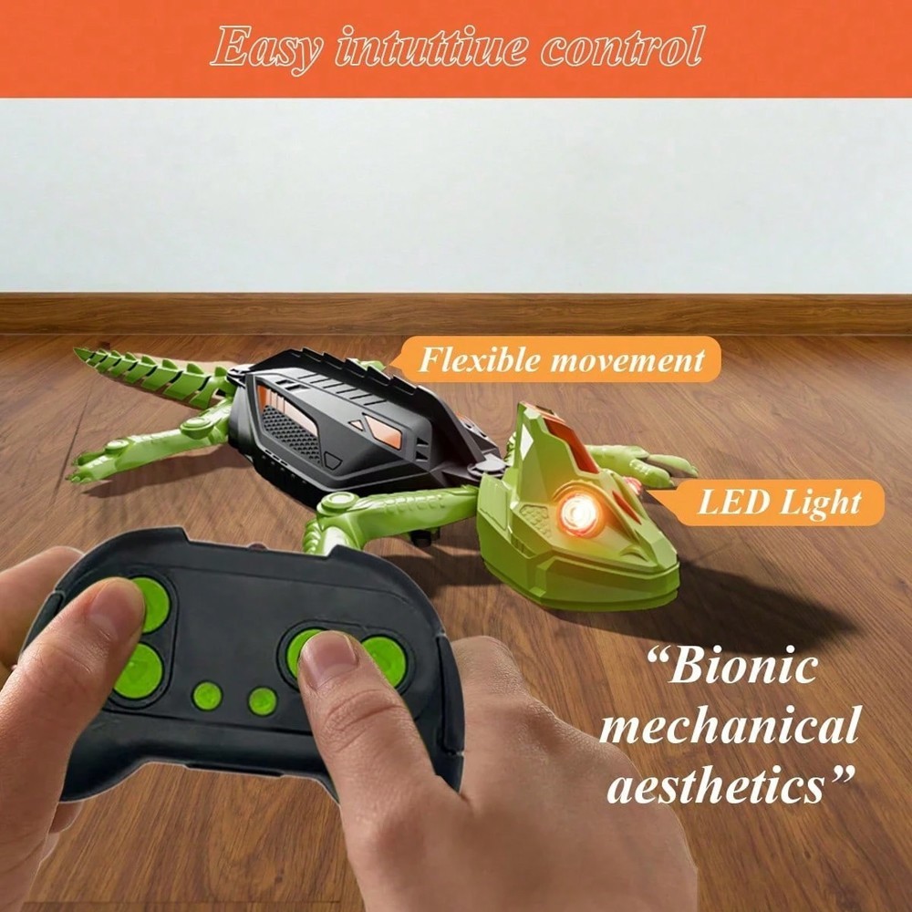 RC Lizard Wall Climbing Kids Toy LED Eyes Remote Control Chameleon Plaything US