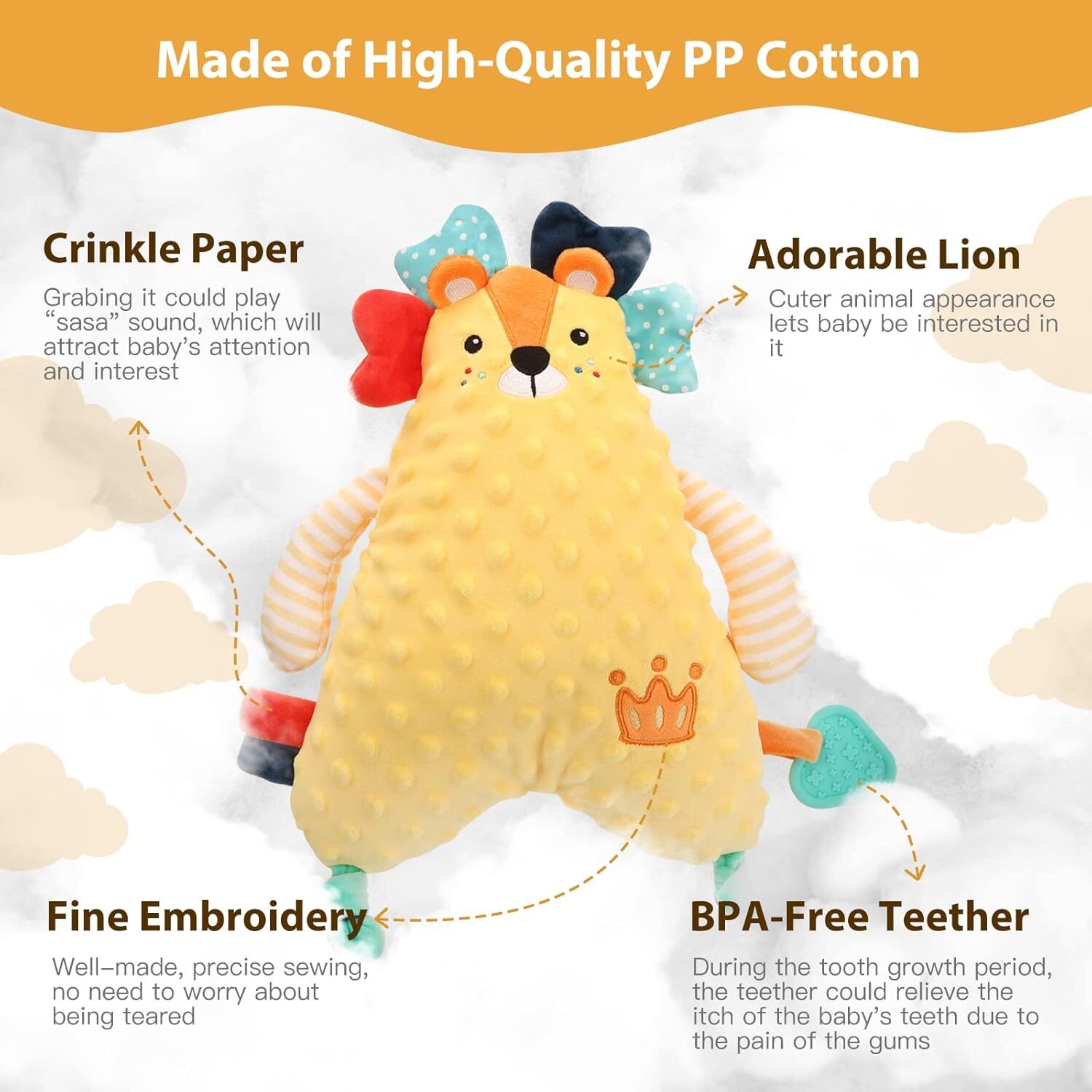 Teething Plush Baby Toys Stuffed Animal Security Newborn gift 0-12 months