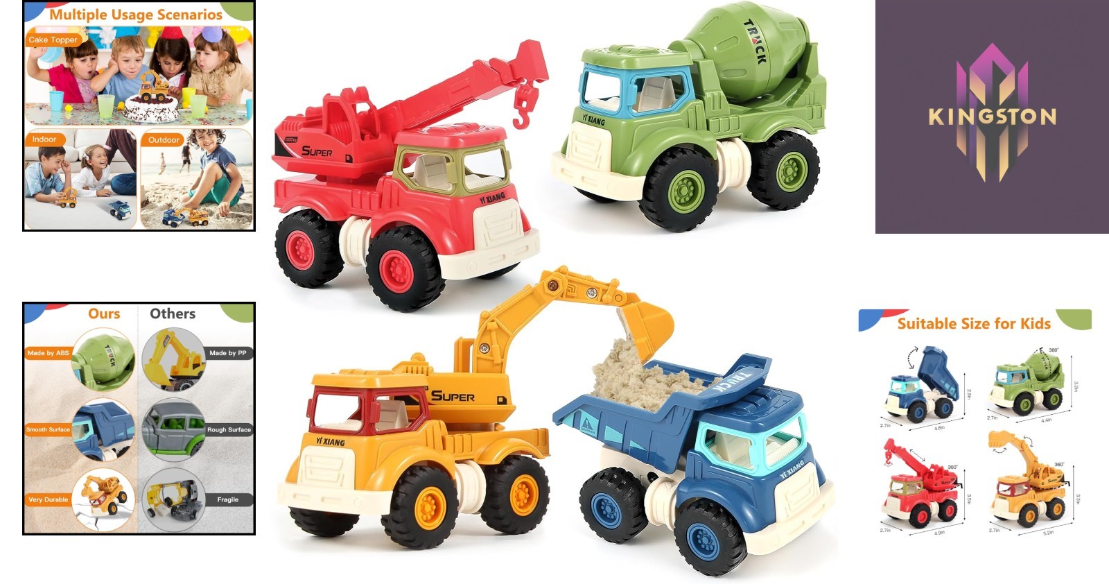 Kids Construction Vehicles Set – Perfect for Indoor & Outdoor Adventures