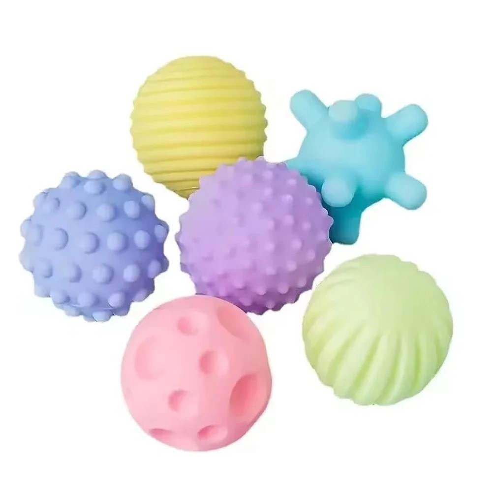 6Pcs Textured Multi Ball Set Develop Tactile Senses Toy Baby Touch Hand Ball Toy