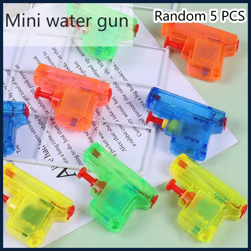 （Summer6）5 Pcs/set Summer Seasides Water Toys Handheld Manual Watergun Toy