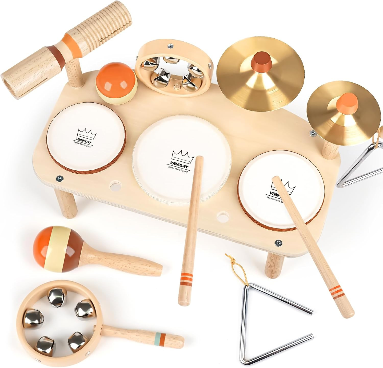 Kids Drum Set – Montessori Toys for 2 Year Old Boy Girl Birthday Gifts, 11 in 1
