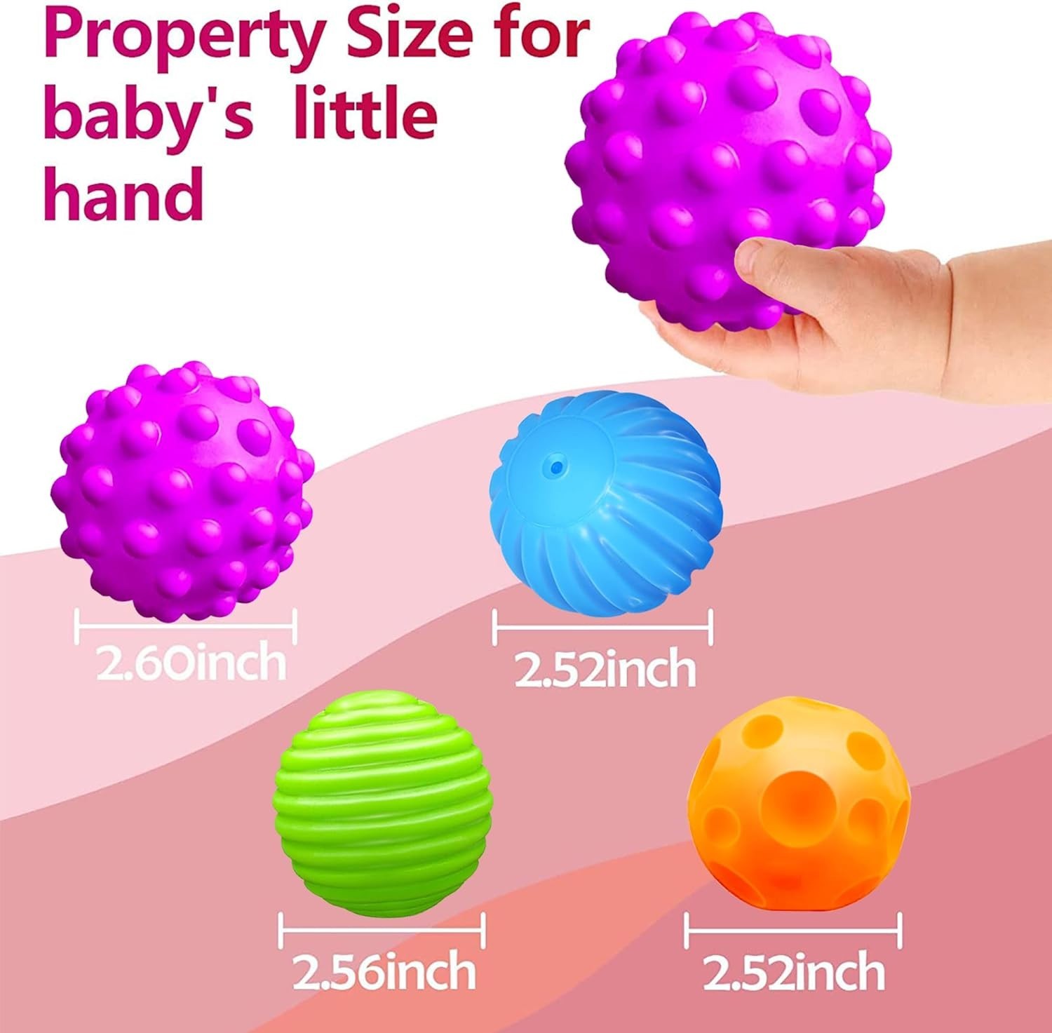 Colorful Baby Balls 3-12 – Soft Textured Sensory Toys