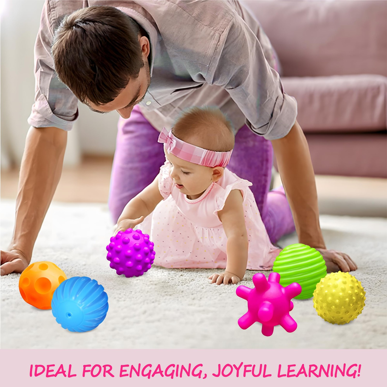Multicolor Sensory Balls Baby Toys Tactile Development Teething and Fun