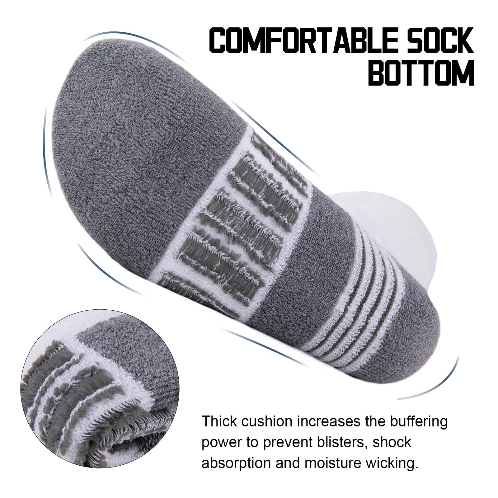 COOVAN 8 Pairs Mens Crew Socks Cushioned Moisture Wicking Athletic Heavy Duty…