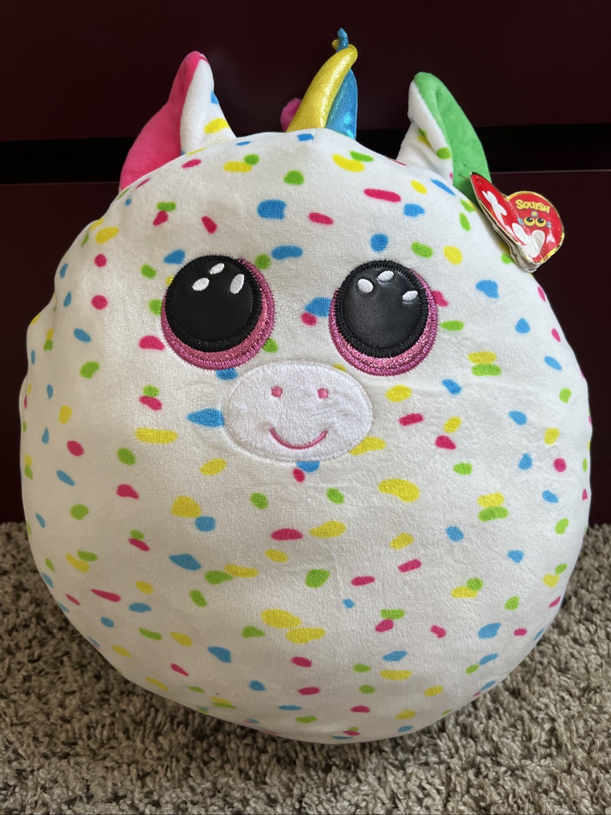 TY Squish-A-Boos Plush – HARMONIE the Unicorn (Medium Size – 14 inch)