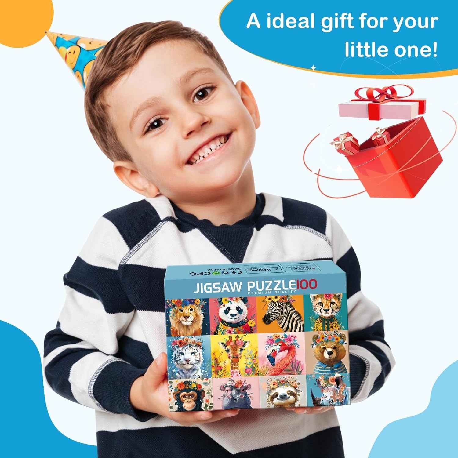 100-Piece Wild Animal Puzzles for Kids Ages 4-8 | Educational & Fun Toy