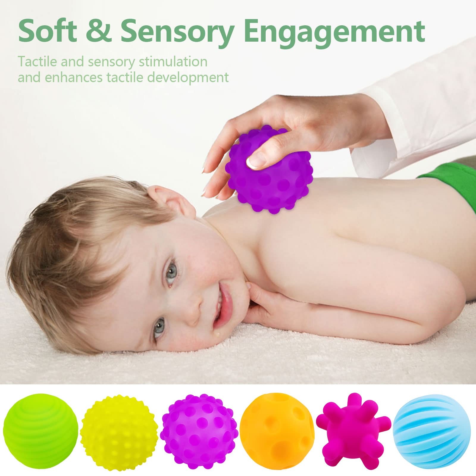 Sensory Balls for Baby Sensory Baby Toys 6 to 12 Months for Toddlers 1-3, Bri…