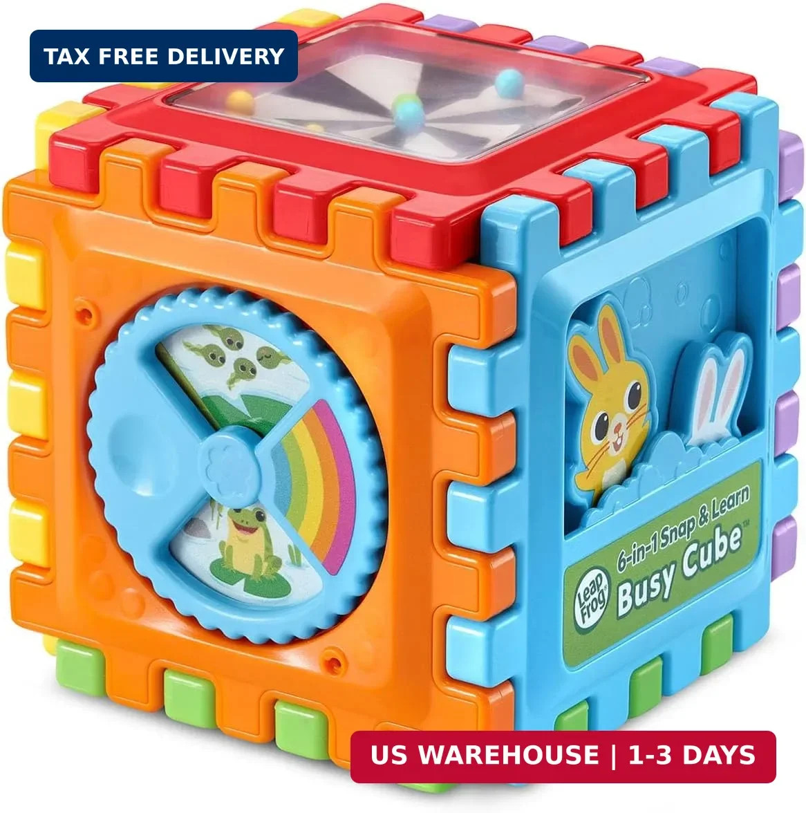 LeapFrog 6-in1 Snap and Learn Busy Cube Motor Skills Baby Toy