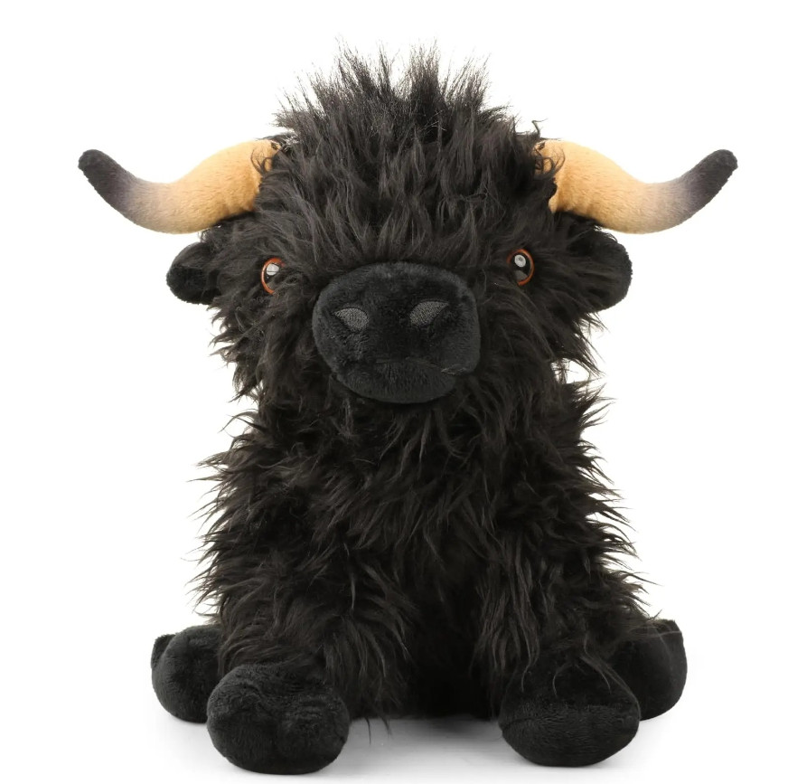 1pc 9.84in Highland Cow Plush Doll with Soft PP Cotton Filling for Kids & Home