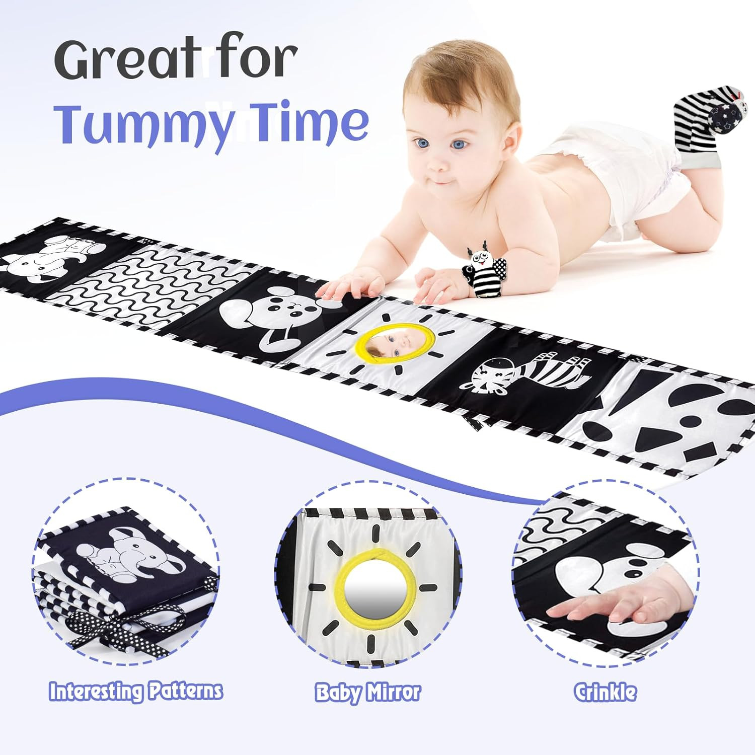 Black and White Sensory Toys for Babies,Montessori Toys for Babies,High Contrast