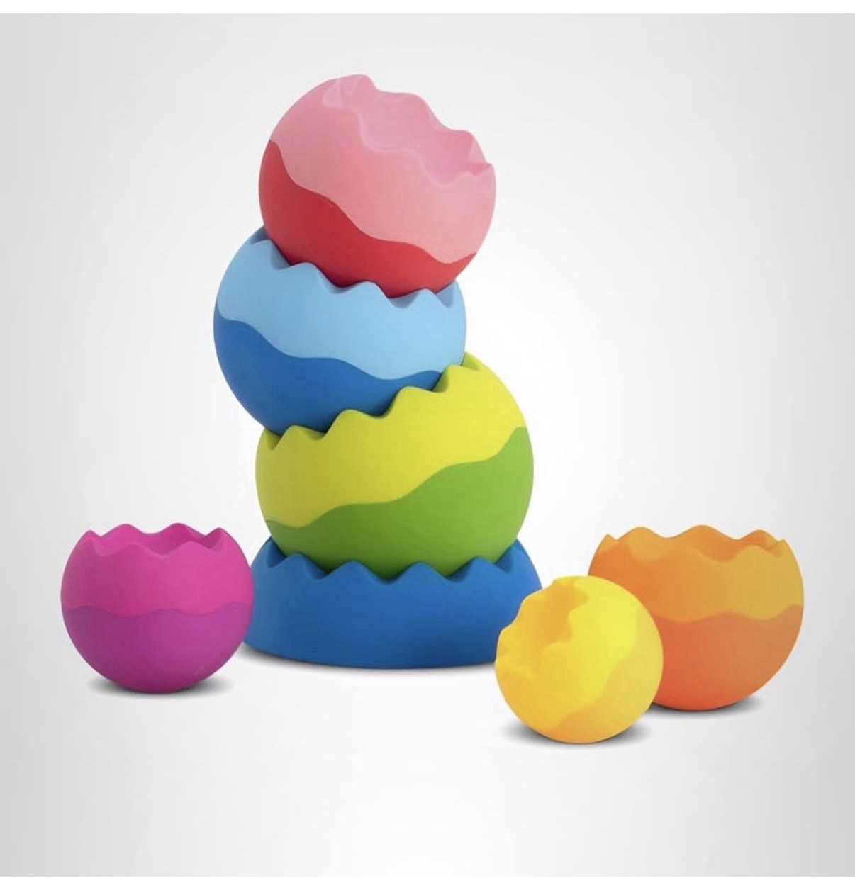 Multicolor Stacking/Nesting Egg Toy Set for Hand-Eye Coordination & Motor Skills