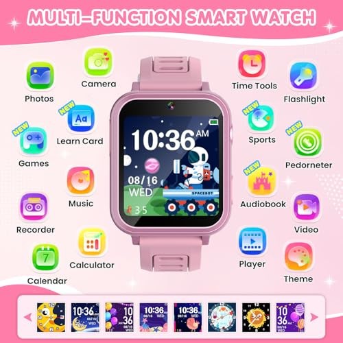 Smart Watch for Kids with 39 Games Touchscreen Camera Video, Music Player, Pink