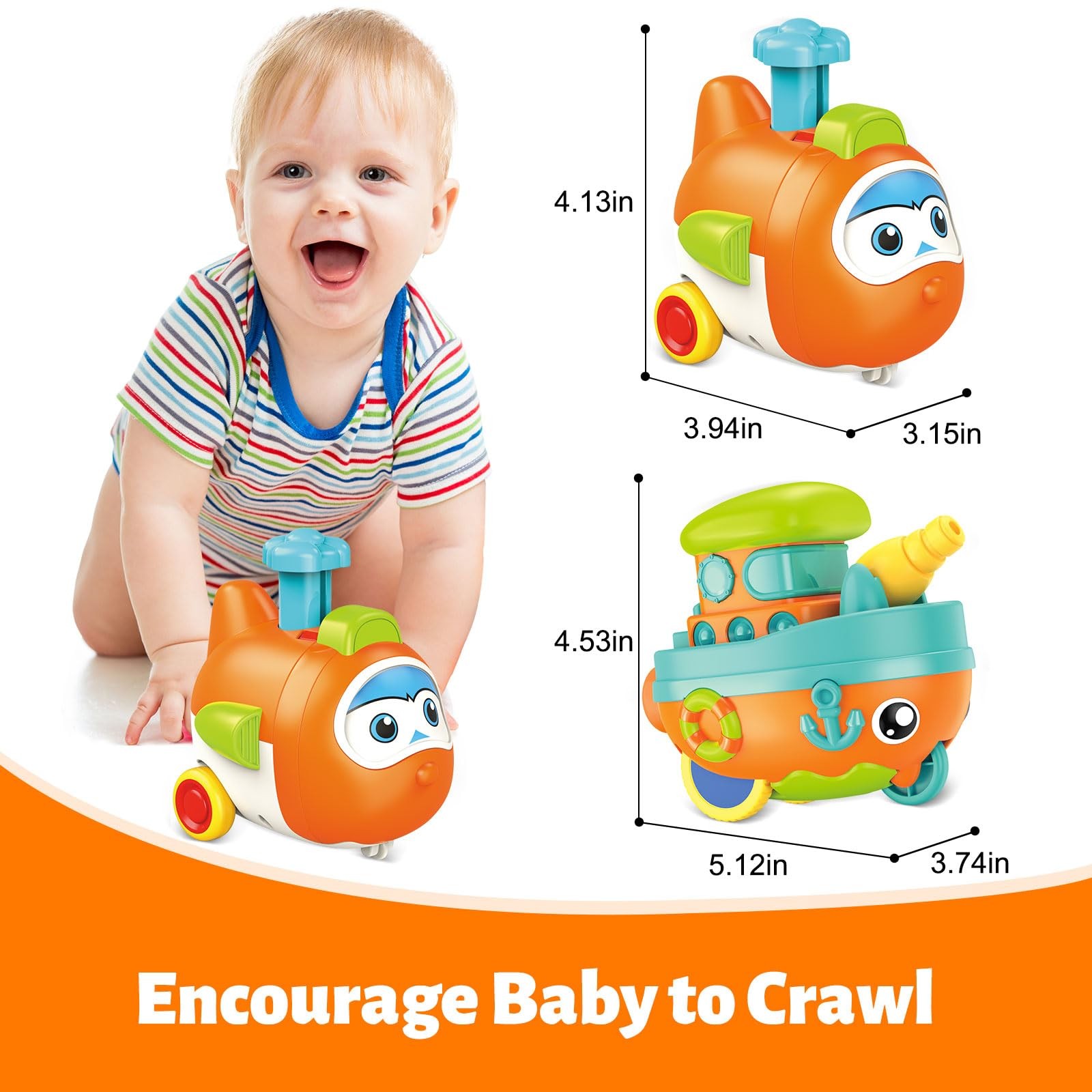 Toddler Toys for 1 Year Old Boy, Press to Go Car Toys for Toddlers 13, Learni…