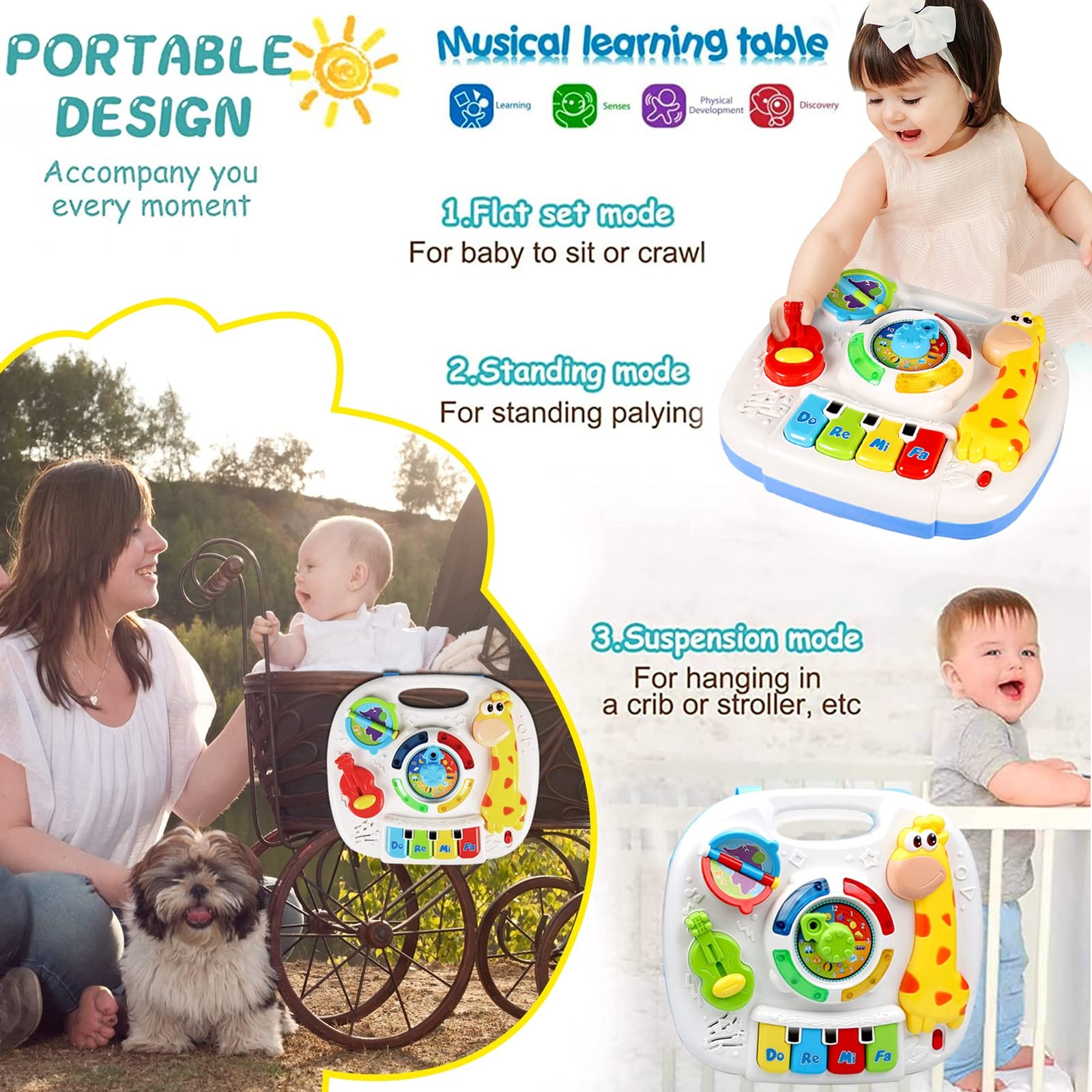 Baby Toys 6-12 Months, Musical Learning Table Toys for 1 2 3 Year Old Boys Gi…
