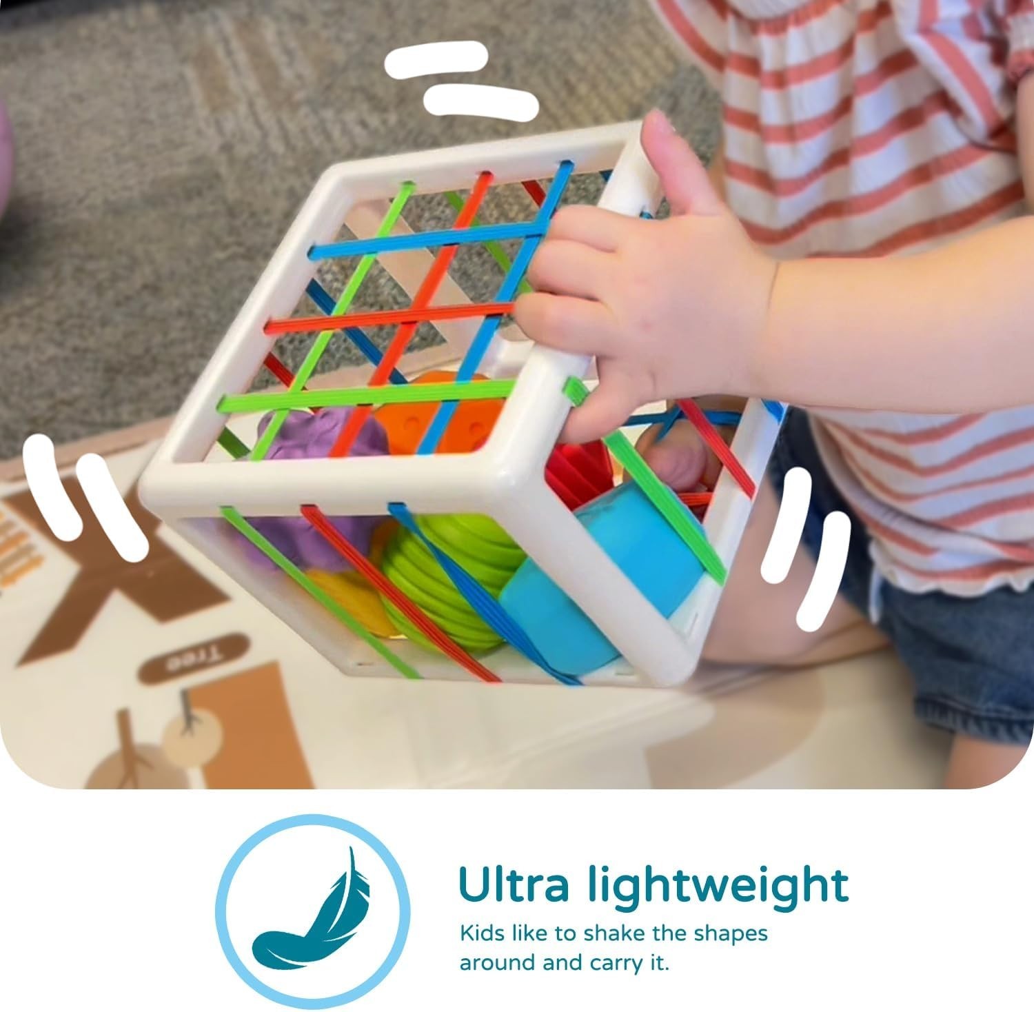 Montessori Toys 1 Year Old Sensory Shape Cube Baby Learning Development 6pcs Set