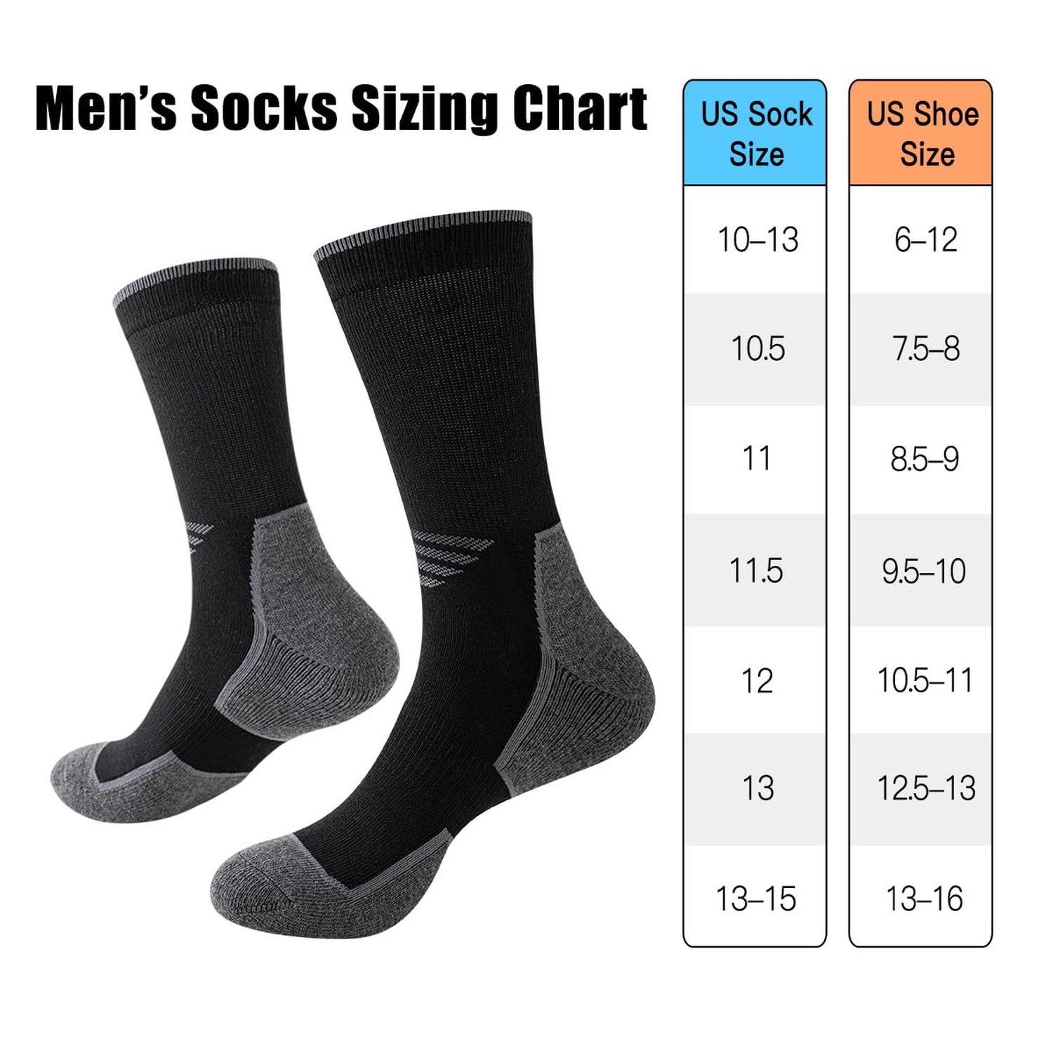 JOYNÉE 5/10 Pairs Mens Lightweight Athletic Crew Socks Cushioned Breathable