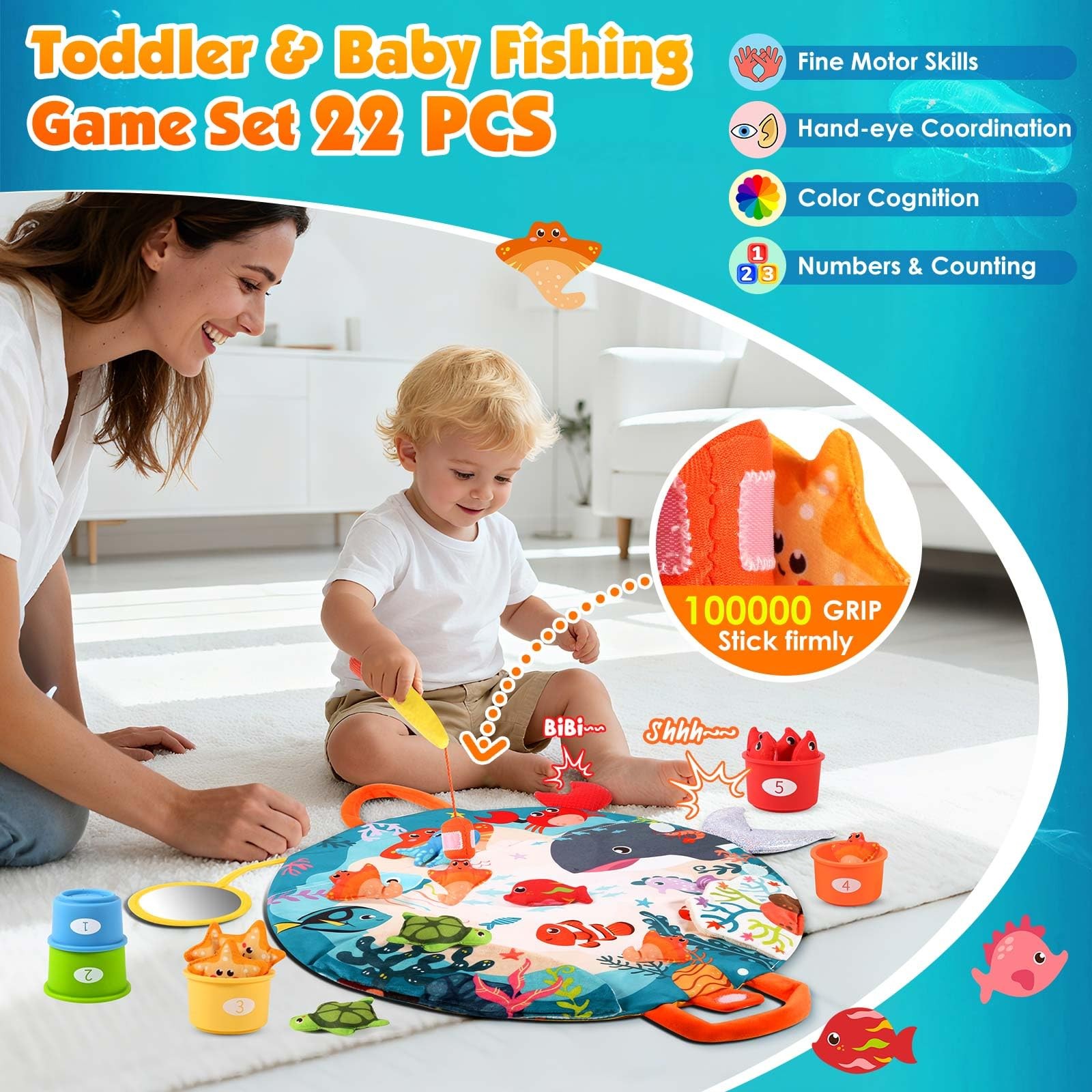 FREYBLI Montessori Toys for 1 Year Old Boy Girl Birthday Gift – Cloth Toddler…