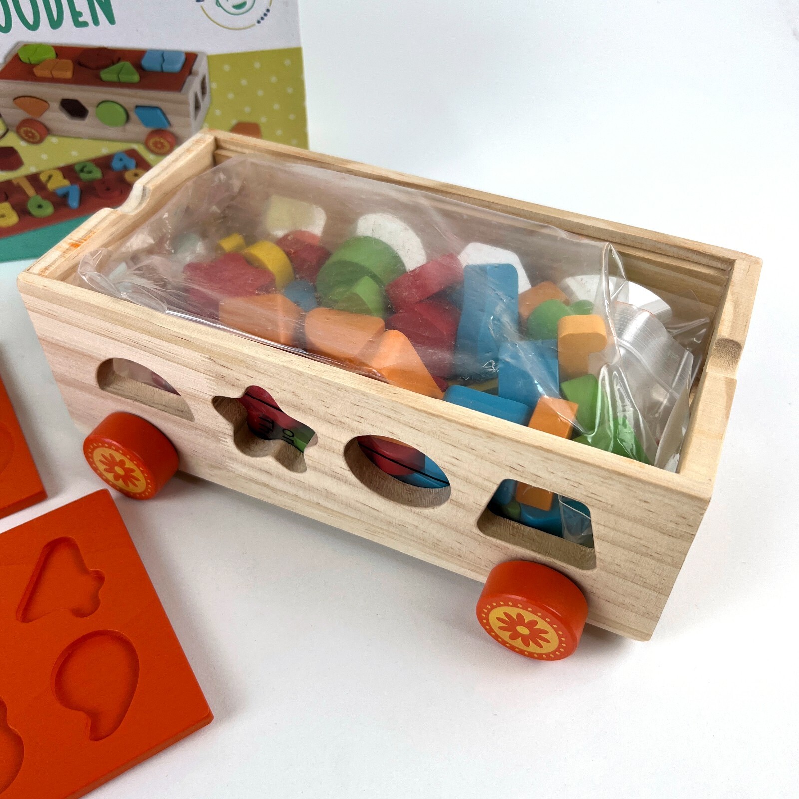 33Pc Wooden Montessori Toy for Toddlers, Kids, Boys, & Girls, Sorting Shapes Box