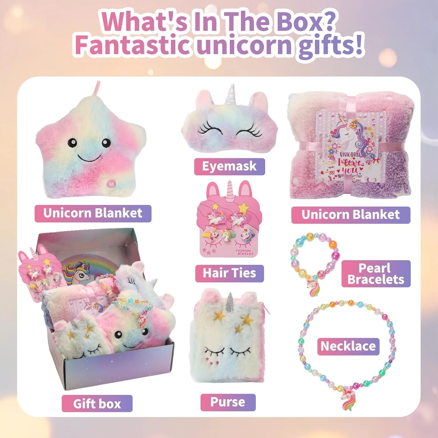 Unicorn Gifts for Girls Age 3 4 5 6 7 8 Years Old, Unicorn Toys for Girls with G