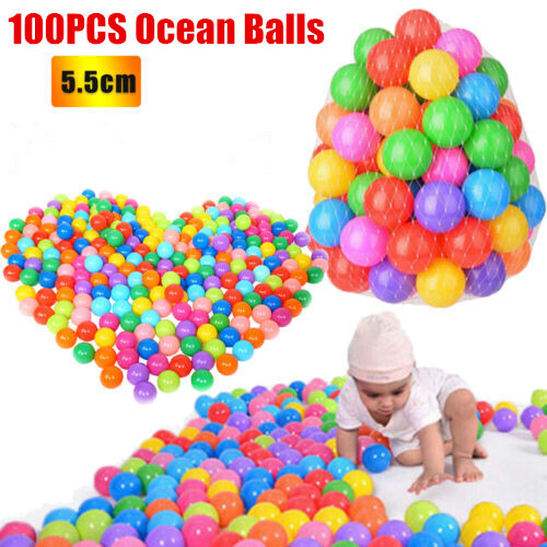 100PCS Ocean Balls 5.5cm Colorful Soft Baby Kids Pit Balls Swim Fun Play Toys US