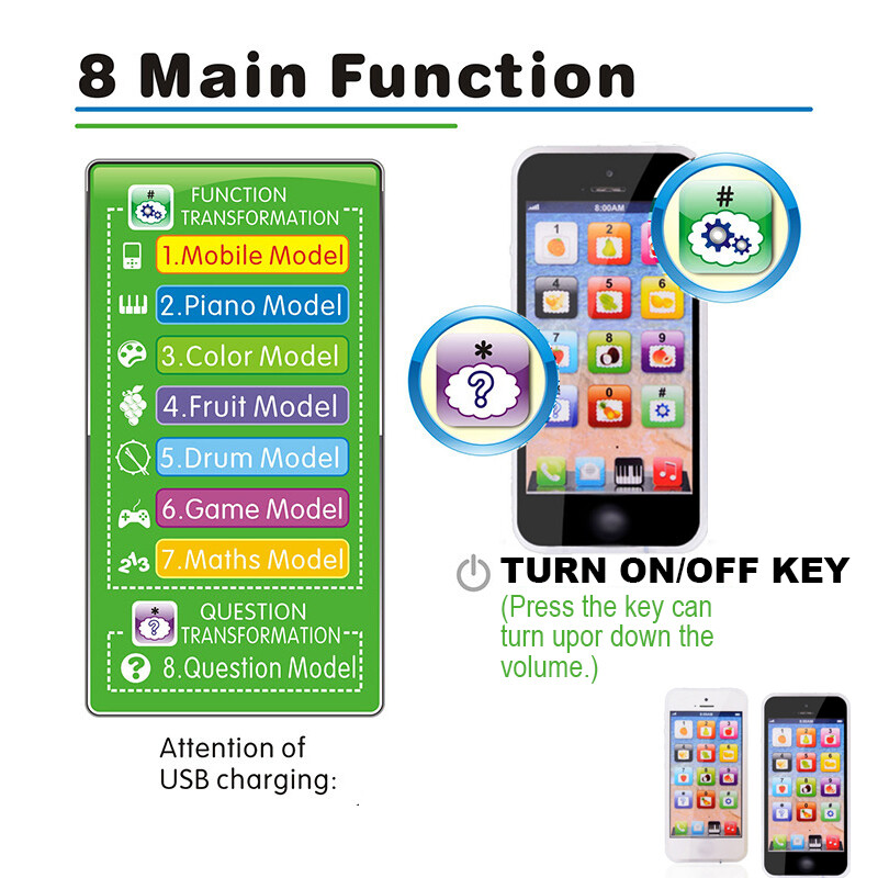 Phone Toy Play Music Learning Educational Cell Phone For Baby Kids And Children