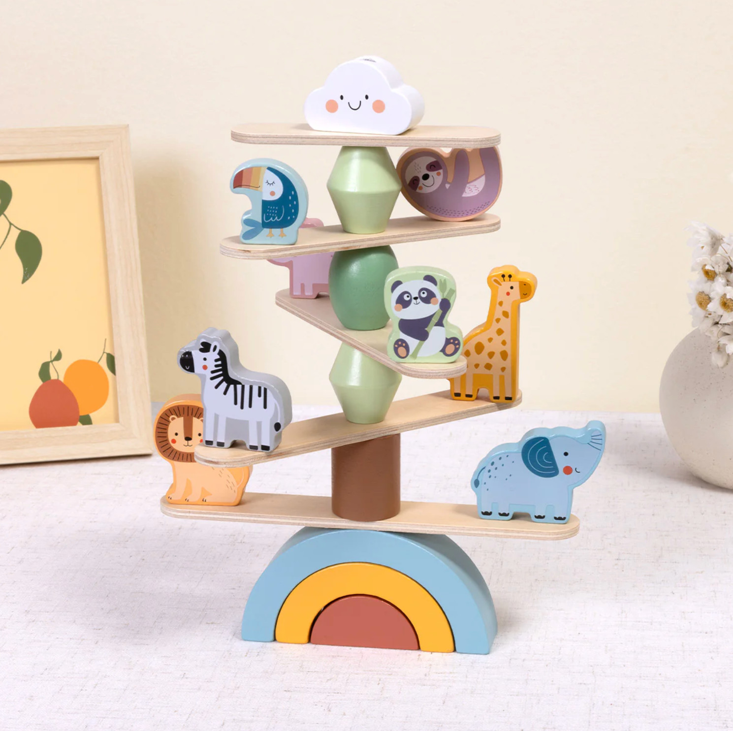 Wooden Animal Balancing Stacking Game for Kids Montessori Fine Motor Toy