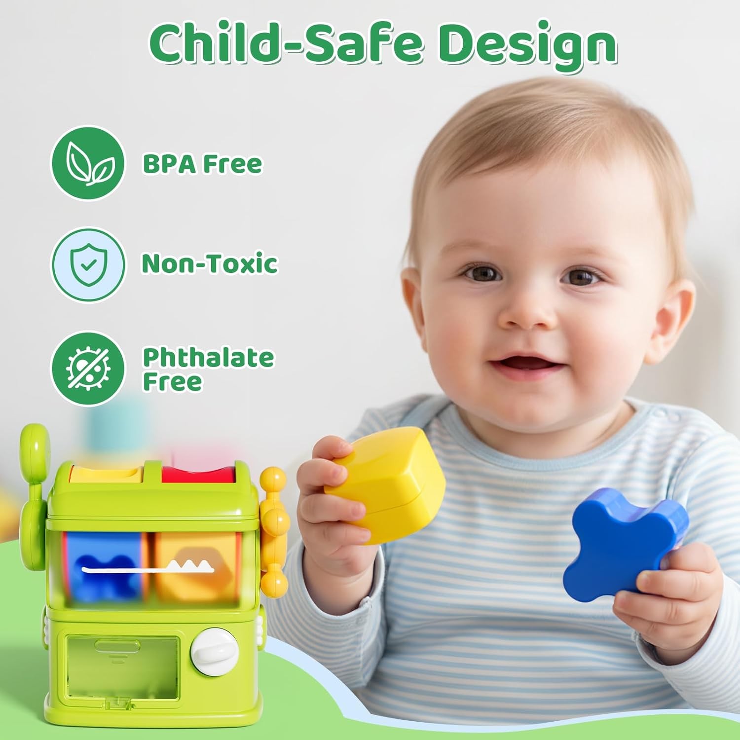 Montessori Shape Sorter Learning Toys for 1 Years Old, Baby Toys 12-18 Months wi