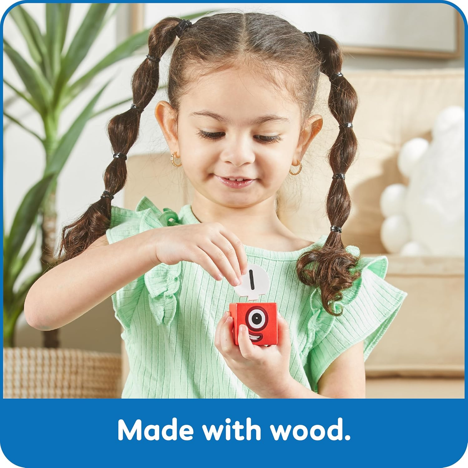 Numberblocks One to Five Wooden Blocks, Wood Building Blocks for Toddlers 2-4 Ye