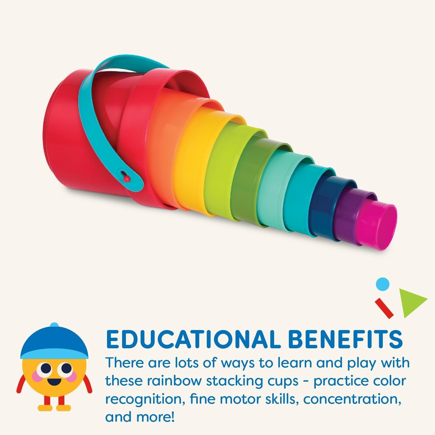 Stacking Toy – Educational & Dexterity Toy – Nesting Cup Playset – Water & Be…