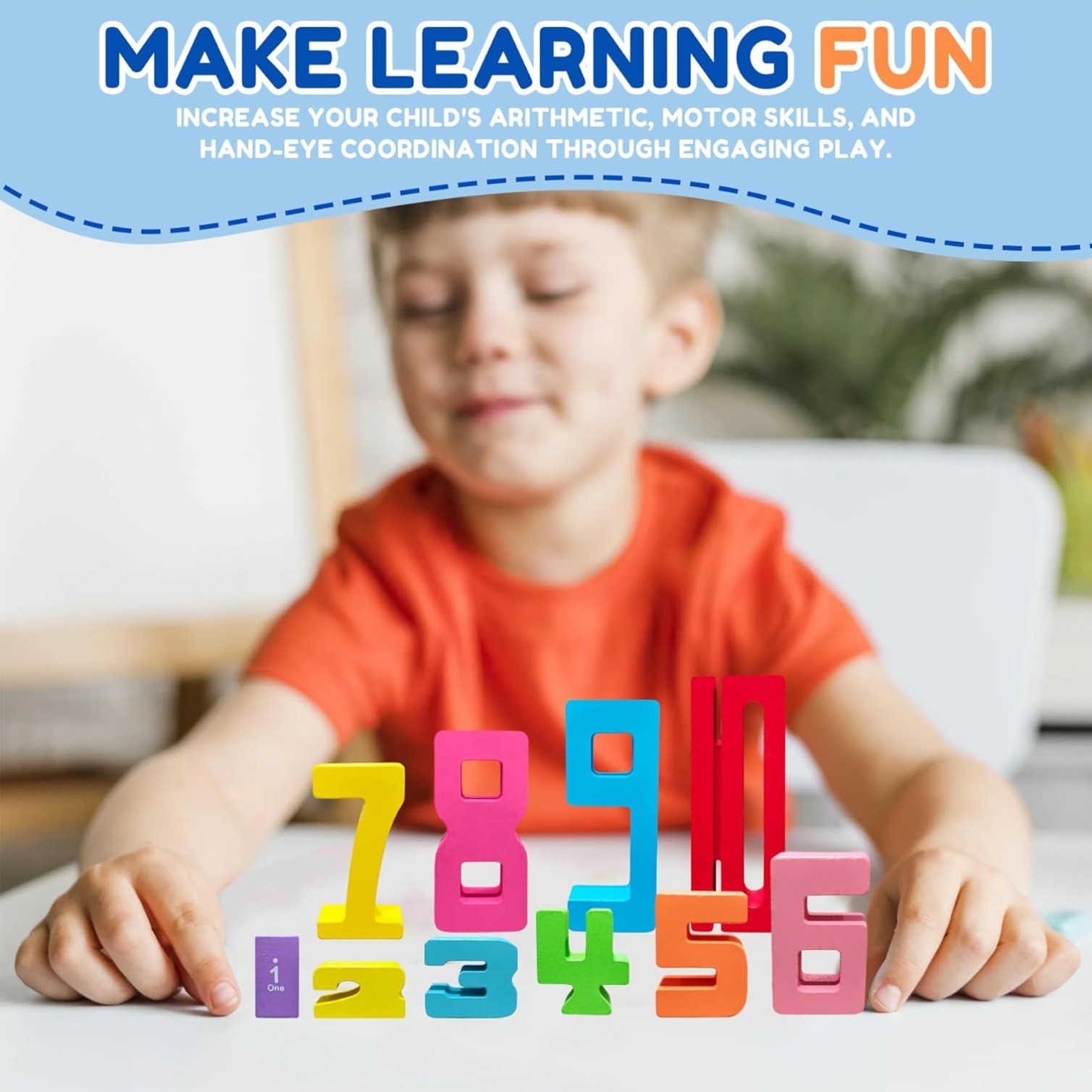 10/20Pcs Wooden Number Building Blocks, Montessori Number Blocks Math Learning