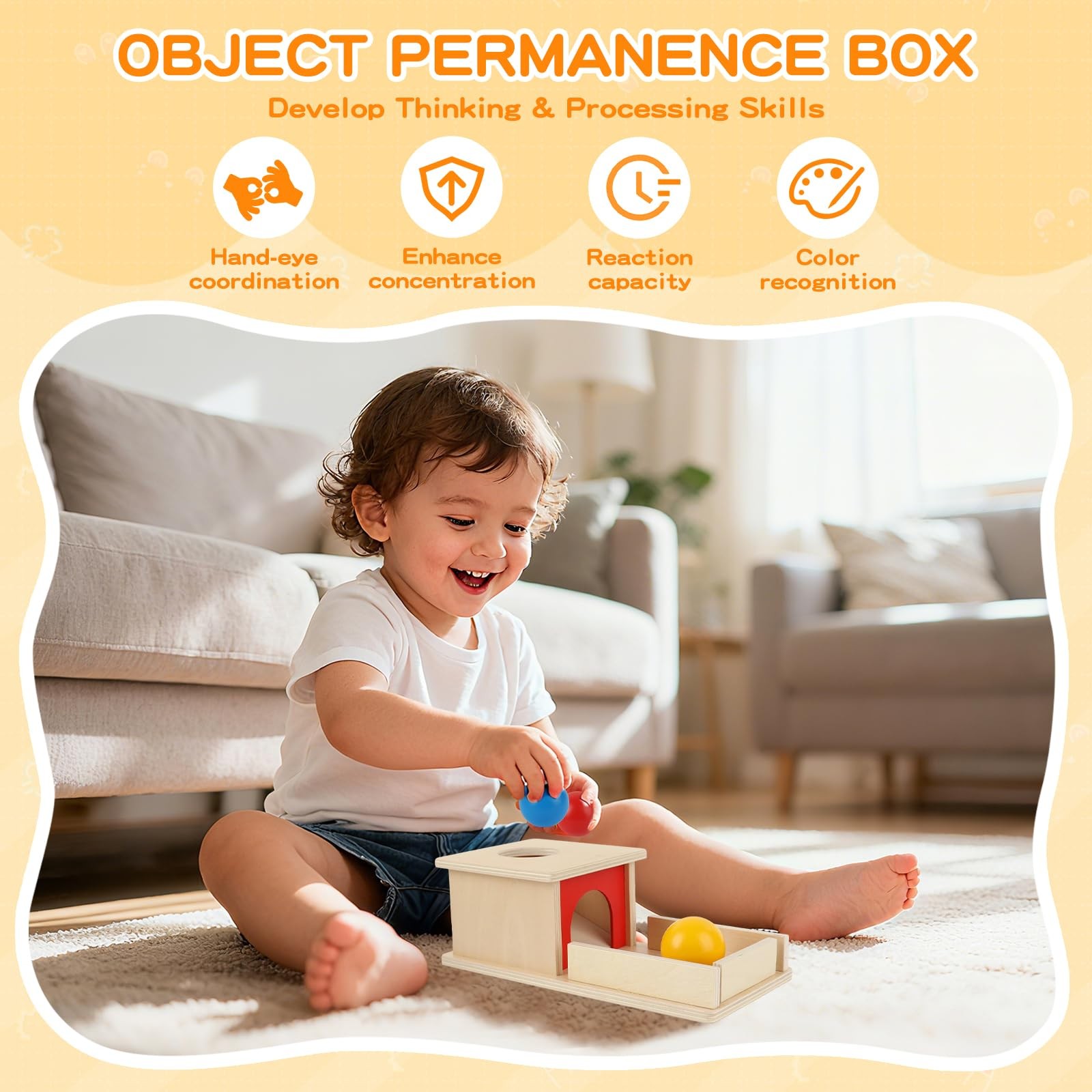 Montessori Toys for Babies 6-12 Months, 7 in 1 Wooden Educational…